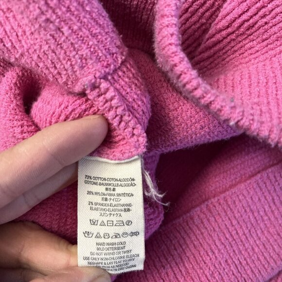 Free People Pink Oversized Pullover Ribbed Mock Neck Bat Wing Sweater Top Size S - Picture 5 of 6